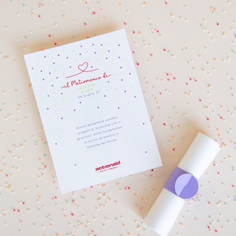 Pergamena Solidale Pois Matrimonio