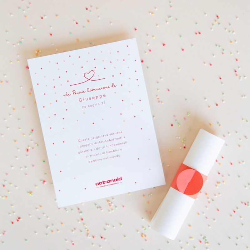 Pergamena Pois rosa- comunione