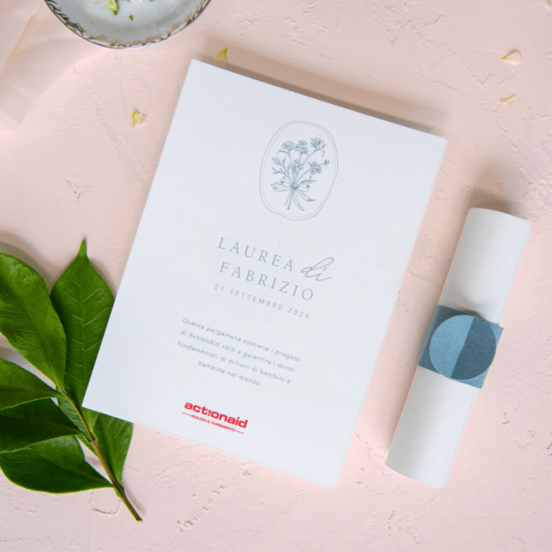 Pergamena Solidale Fiori Classici Laurea