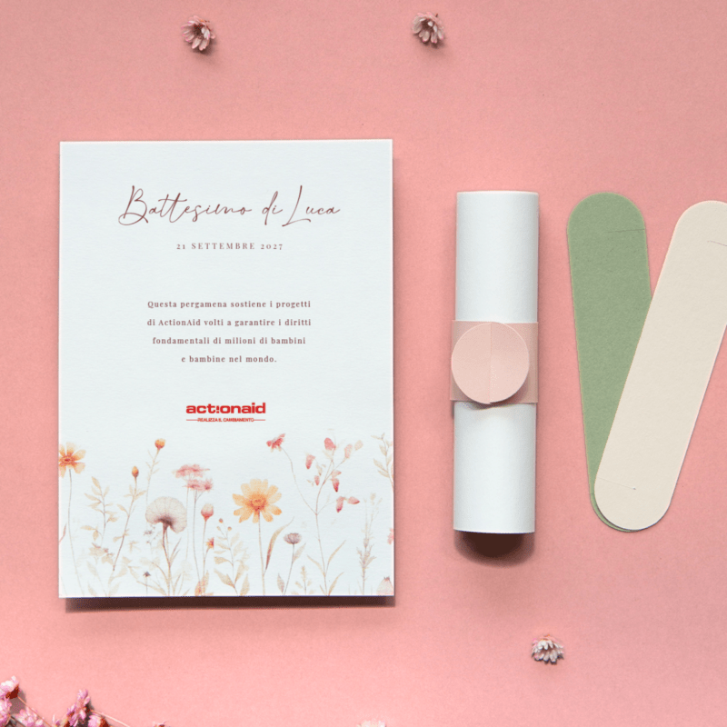 Pergamena Solidale Primavera Battesimo