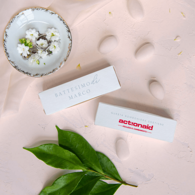 Scatolina Solidale Fiammifero Fiori Classici Battesimo