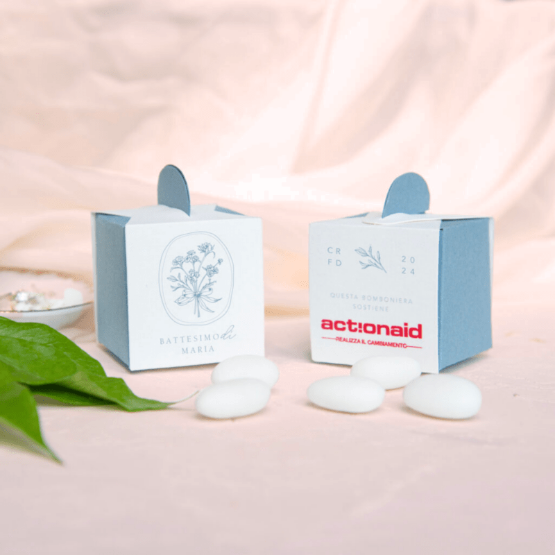 Scatolina Solidale Fiori Classici Battesimo