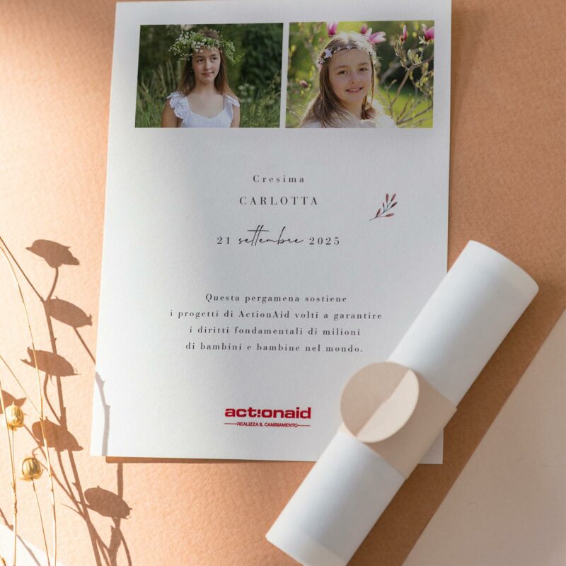 Pergamena Solidale Fotografica Cresima