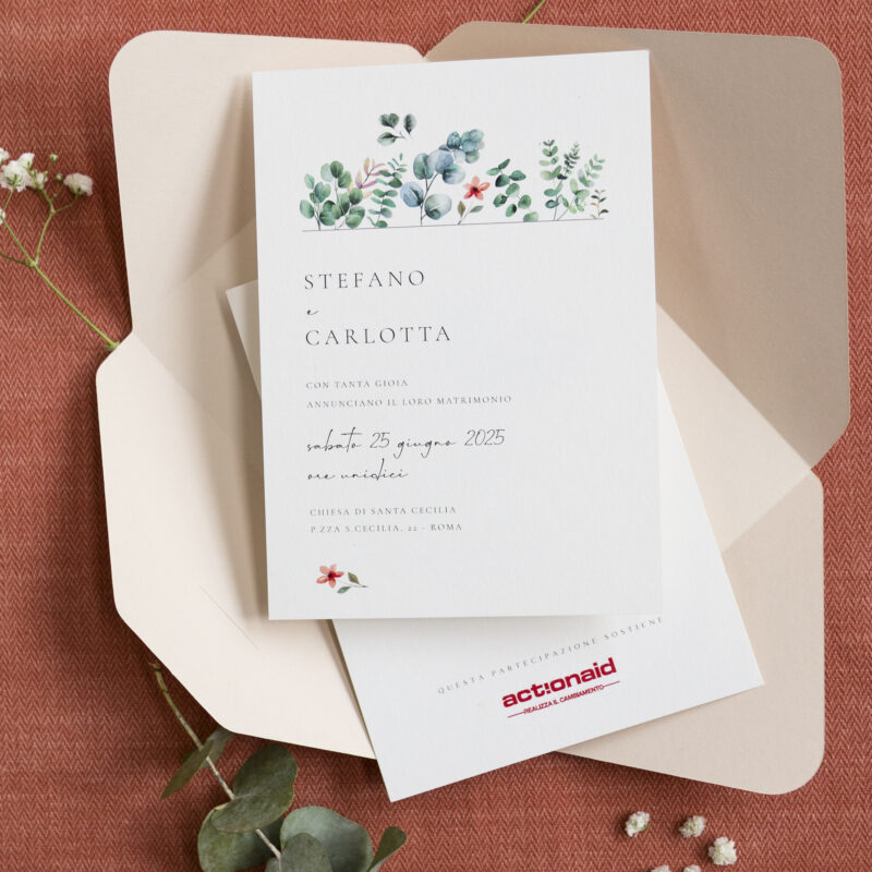 Partecipazione Solidale Eucalipto con busta colorata