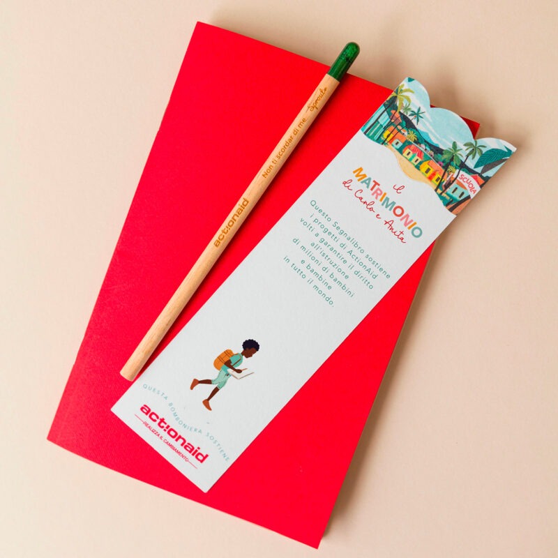 Segnalibro Solidale Bimbo a Scuola Matrimonio