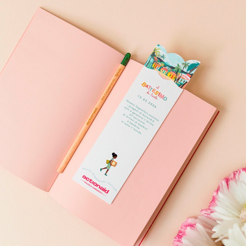 Segnalibro Solidale Bimba a Scuola Battesimo