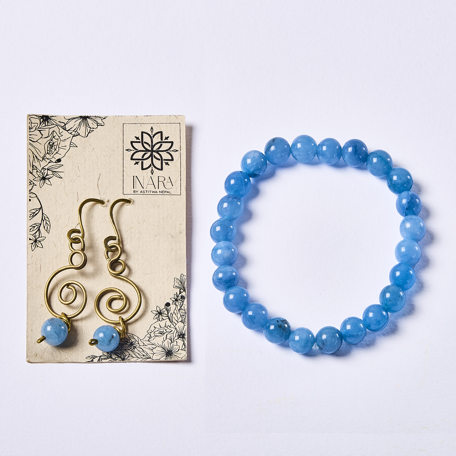 Orecchini & Bracciale nepalesi amazzonite
