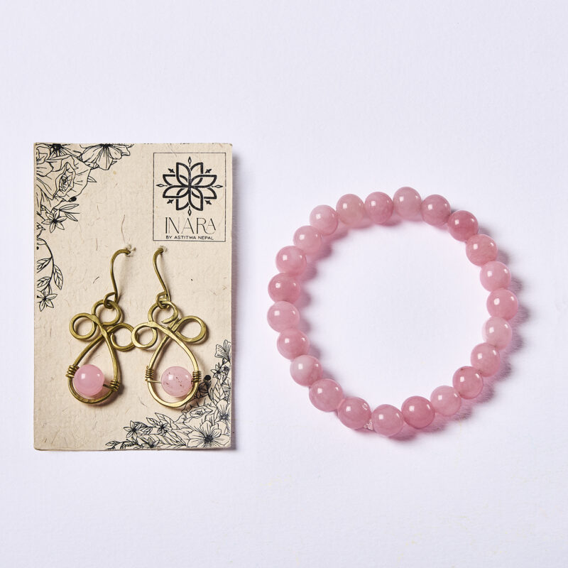 Orecchini & Bracciale nepalesi quarzo