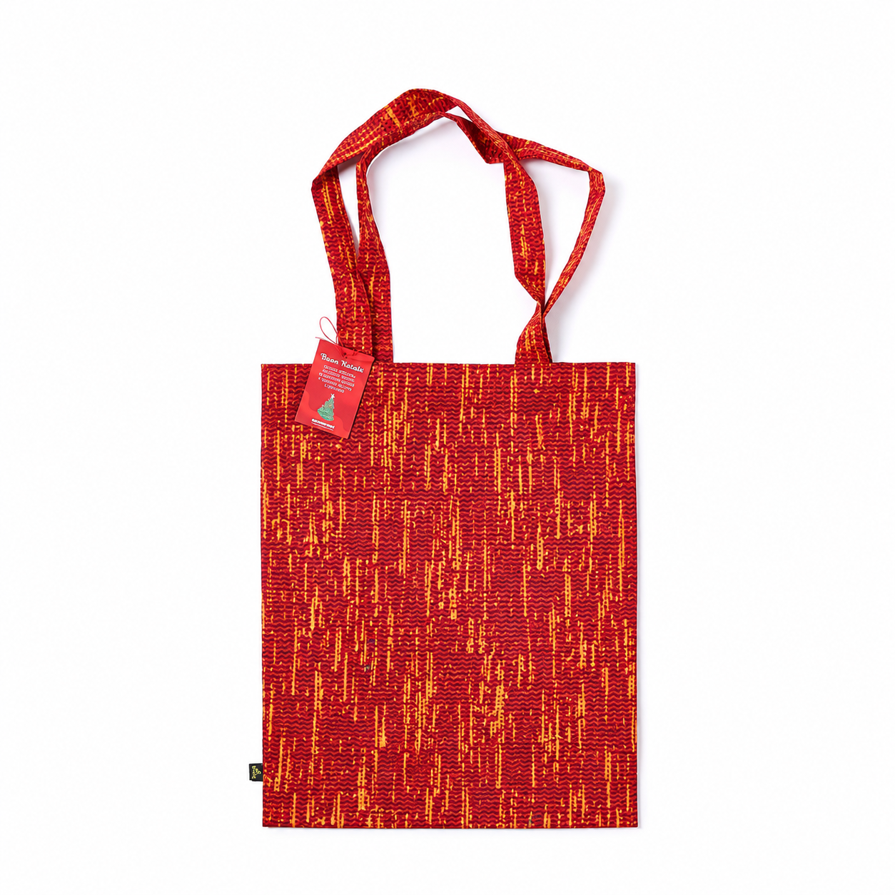 Borsa tote rossa natalizia a motivi dorati