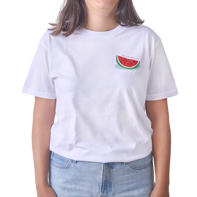 T-shirt Palestina con anguria indossata
